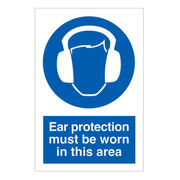 Ear Protection Must Be Worn In This Area Sign